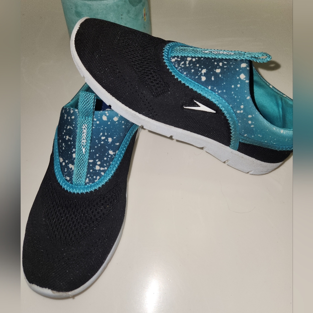 Speedo Juniors Girls Black Aqua Skimmer water shoes M 2-3